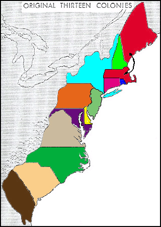 Map Of 13 Colonies Regions. The 13 Colonies of America: