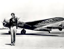 Amelia Earhart with plane