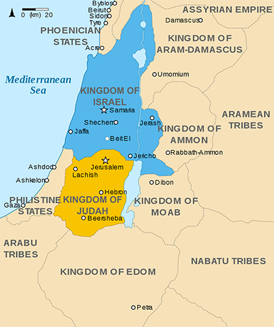 King of Israel Kingdom of Judah map