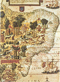 1519 map of Brazil