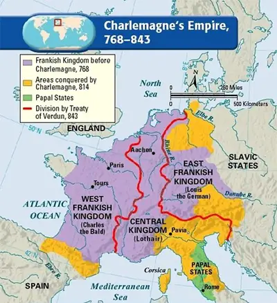Charlemagne empire map