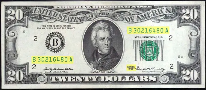 Serial number dollar bill font name