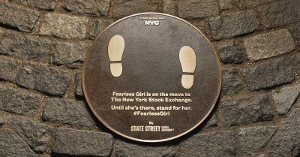 Fearless Girl footprints
