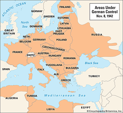 German areas of control 1942