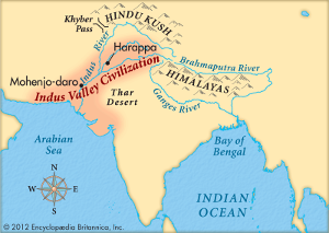 Indus River Valley Civilization map