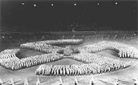 Swastika made of people