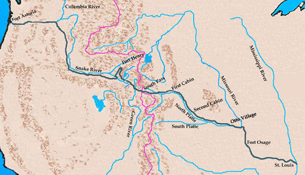 Robert Stuart expedition map