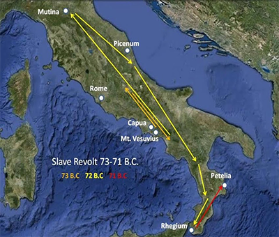 Spartacus rebellion map