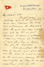 Titanic near collision letter