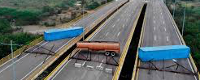 Closed highway in Venezuela