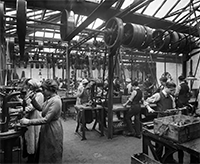 Women working in a factory during WWI