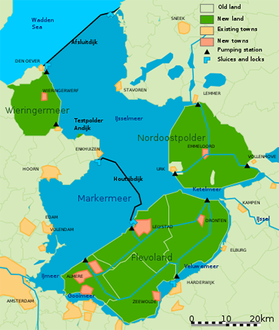Zuiderzee Works map